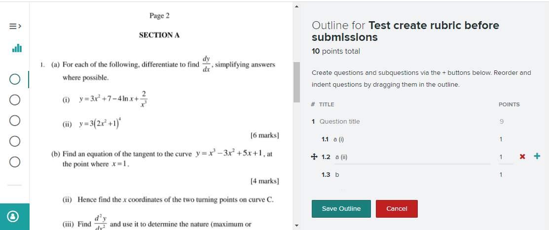Set Gradescope Assignment Outline page.