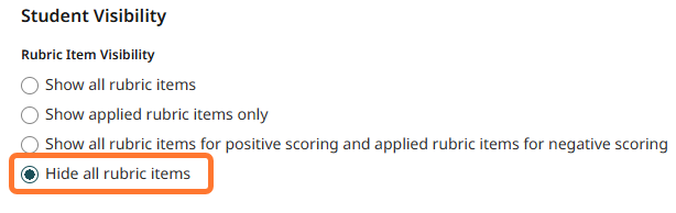 Gradescope Rubric visibility settings