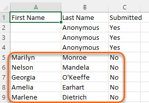 Submission List downloadable from Assignment Inbox