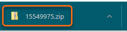 Zip icon at the bottom off the browser window.