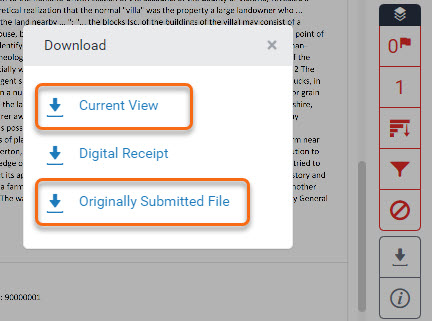 Feedback studio with the Download window opent showing options