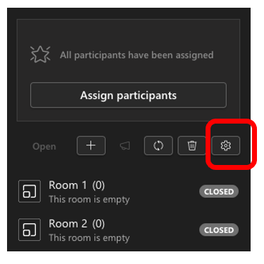 screenshot showing breakout rooms settings icon