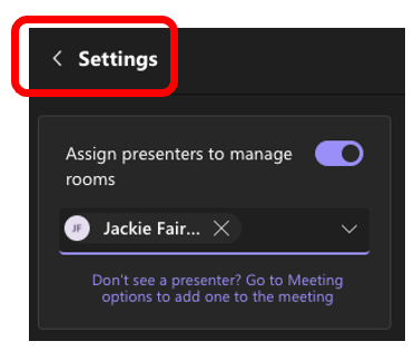 screenshot showing back button