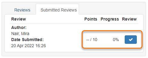 Submitted Reviews page opens when you click on the submitted reviews tally. All the reviews for that specific paper will be listed. click on the review to view it and give a mark. 