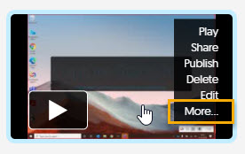 Mouse hovering over YuJa video to show menu