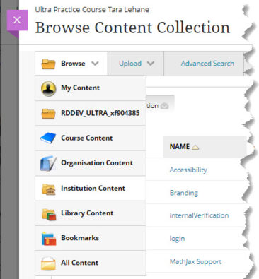 Add Content from the Content Collection - Technology Enhanced Learning ...