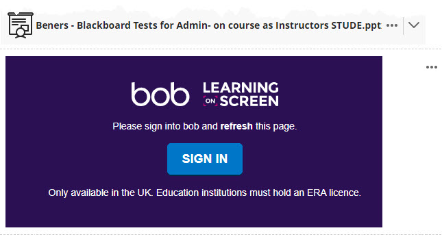 Screenshot of embedded Box of Broadcasts