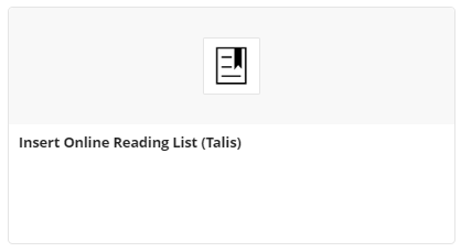 screenshot showing Online Reading List (Talis) icon