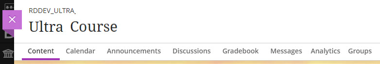 Screenshot of Navigation bar