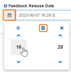 screenshot of date selection calendar function