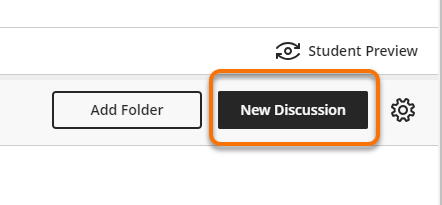 New Discussion button within the Discussions area