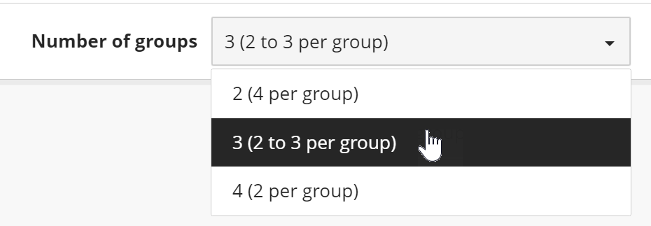 blackboard random allocation group numbers