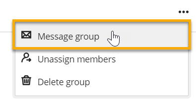 message group menu item inside a group