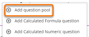 Add question pool option on question menu 