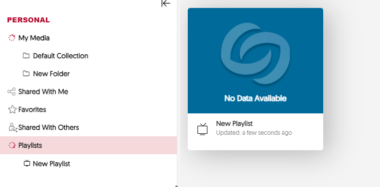 Playlist tab and new playlist on YuJa menu