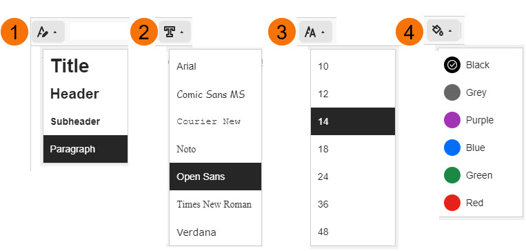 screenshot of Ultra editor text formatting options