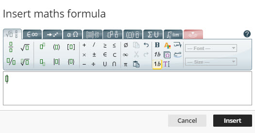 screen shot of math editor