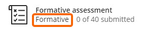 Screenshot showing the Formative assessment label in the Gradebook