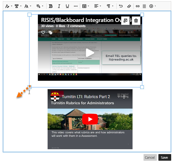 screenshot of items converted to Ultra documents - editing media items