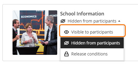 screenshot of item availability options.
