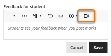 Video feedback button in the Overall feedback area. 