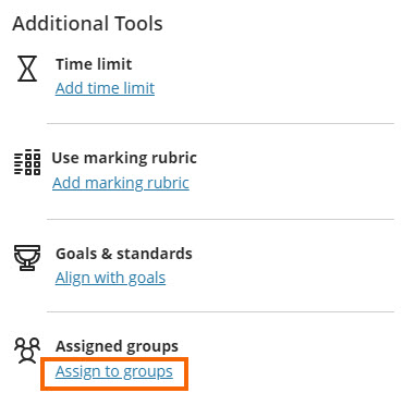 Screenshot of the Assign to Groups option