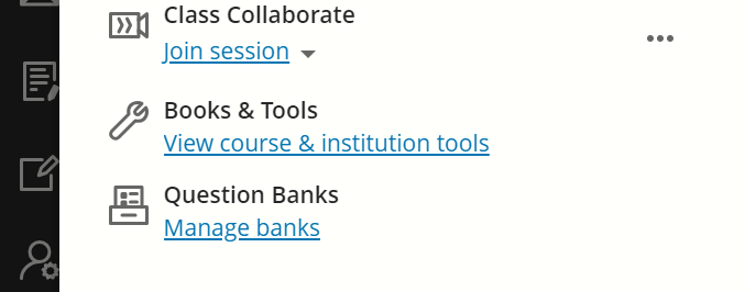 Course and Institutional Tools screenshot
