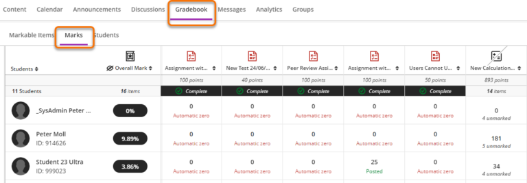 Using Gradebook to View Assessments on a Blackboard Course - Technology ...