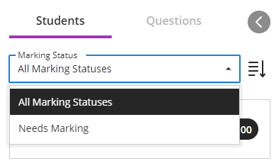 The marking status menu 