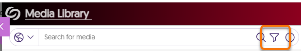Filter displayed in the Media Library