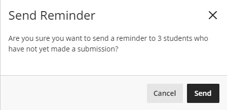 Send Reminder - confirmation message