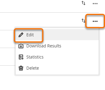 Three dot menu and Edit option in the Gradebook