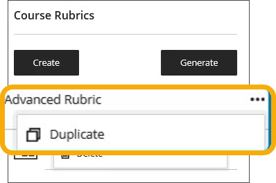 Duplicating a rubric
