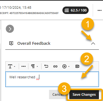Leave overall feedback
