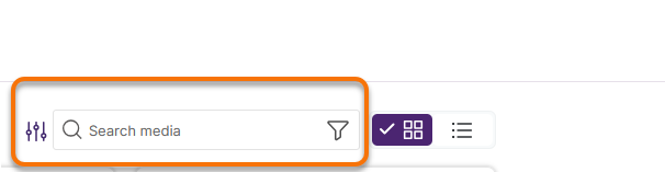 Search bar and filter for finding specific videos in YuJa.