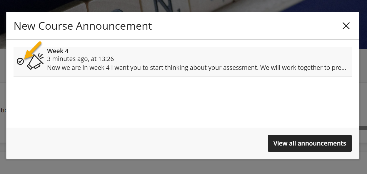 Marking an announcement as 'read'