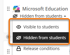 Make visible and hide options. 