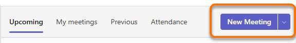 New Meeting button