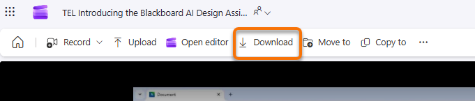 Download option in Clipchamp.