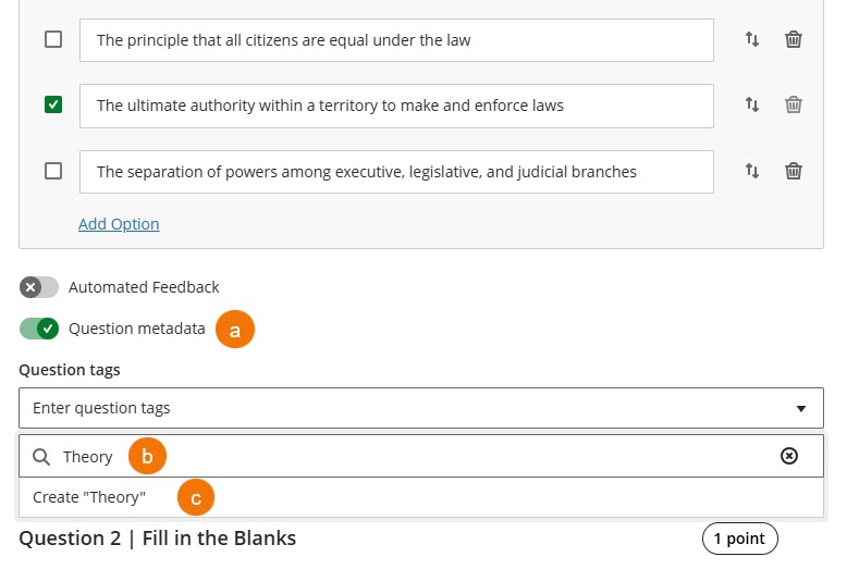 Screenshot showing the tag creation process