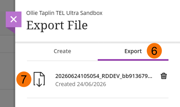 Screenshot showing the Export File menu