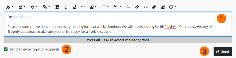 Screenshot showing the text editor