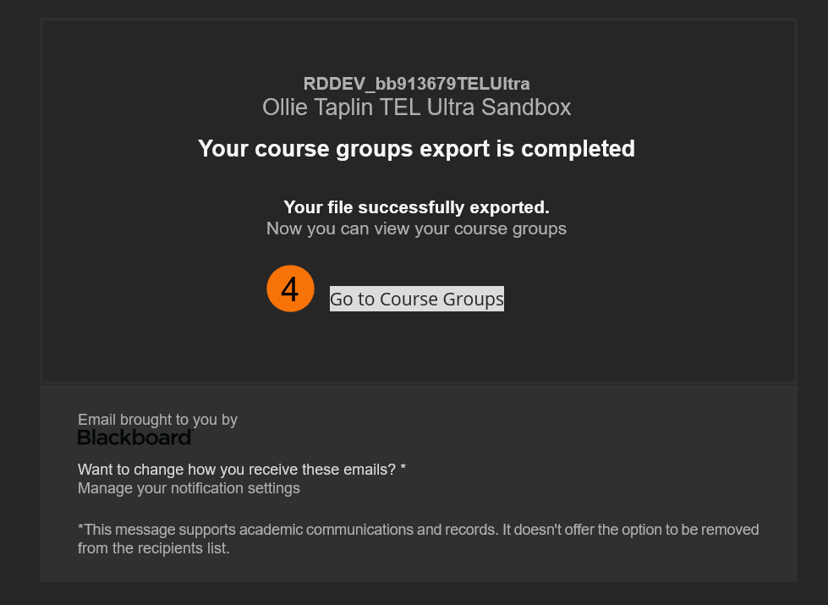 Screenshot showing the email link