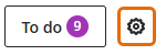 Screenshot of Gradebook button to To Do list and settings icon