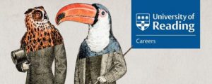 The Reading Careers logo with two half human-half animal creatures
