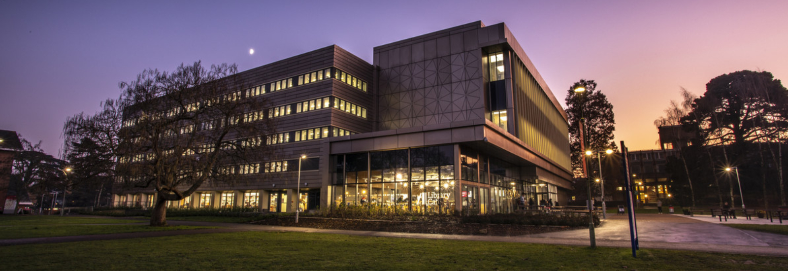 The University of Reading Library at night