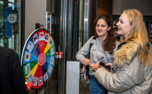 Two students playing the Play Your Emissions Right game