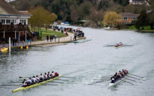 Rowing boats on the river