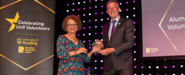 Hilary receiving her award at the Celebration of Volunteering