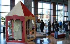 Carrousel in foyer of public viewing art